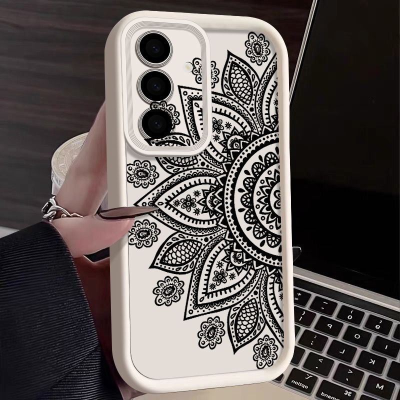 Samsung Galaxy A55 - Custodia Morbida Antiurto con Motivo Floreale