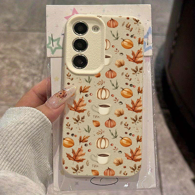 Samsung Galaxy A55 - Custodia con illustrazione caffè zucca autunnale